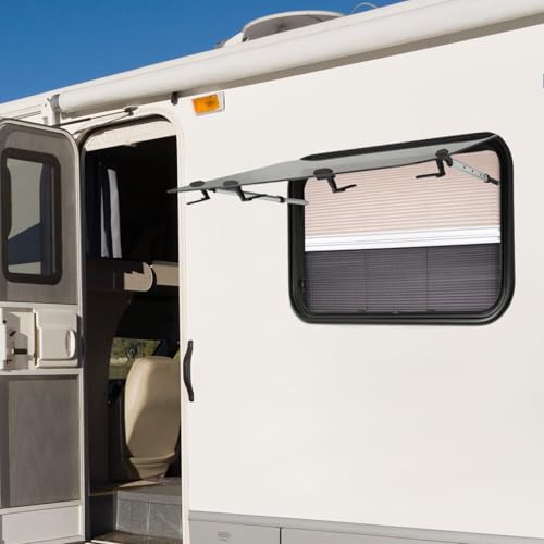 DIFU Fenêtre de caravane avec store intégré Protection solaire | ECE R43 Fenêtre de camping-car | Verre + alliage d'aluminium + ABS | Fenêtre de...