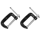 2 Inch C-Clamp Set, Heavy Duty Steel C Clamp Industrial Strength C Clamps for Woodworking, Welding, and Building (2Pcs)
