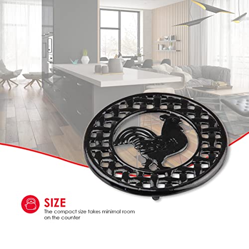 Home Basics TR44177 Cast Iron Rooster (Black) Trivet thumb #3