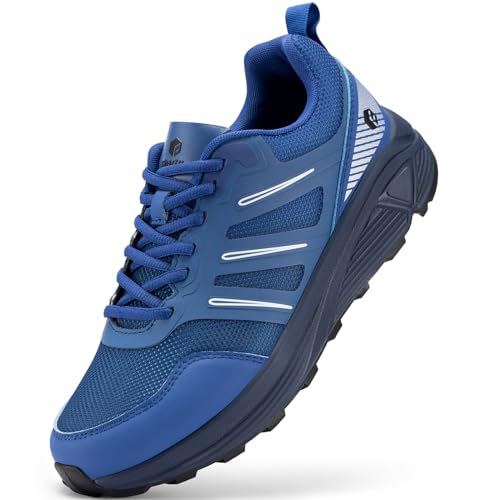 FitVille Wide Fit Heren Trail Running Schoenen Ademend Wandelen Trekking Trainers Arch Ondersteuning...
