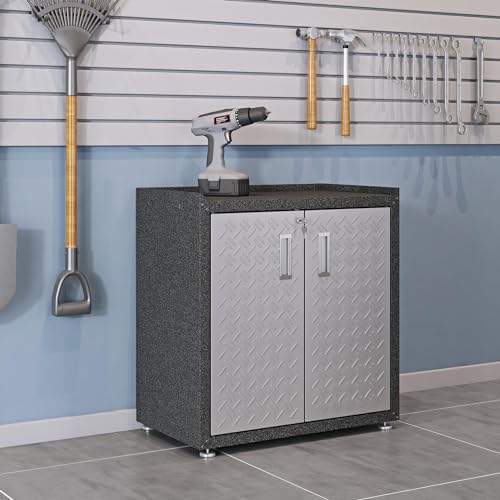 Image of Manhattan Comfort Fortress Collection Modern Designed Mobile Storage Garage Cabinet Great For Tools and Supplies, Stainless Steel