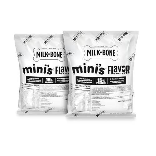 Image of Milk-Bone Flavor Snacks Mini's Dog Biscuits, Flavored Crunchy Dog Treats, 2 Refill Packs, 35 Oz. Each (70 Oz. Total)