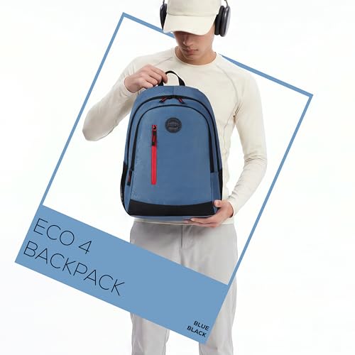 Image of Gear Eco 4 18 inch /19L Medium Water Resistant Daypack | Casual Backpack | Travel Backpack for Men /Women (Blue - Black)