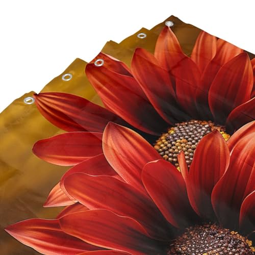Rideau de douche imperméable et lavable avec imprimé tournesol