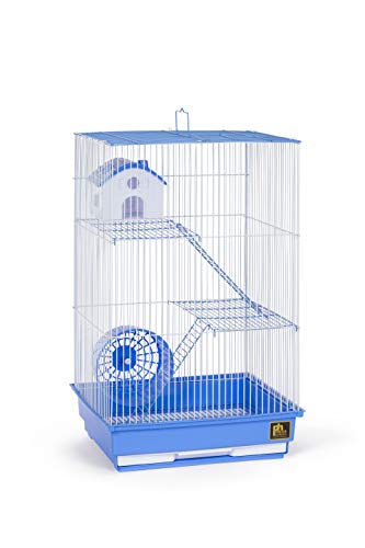 Image of Prevue Pet Products Three-Story Hamster & Gerbil Cage Blue & White SP2030BL