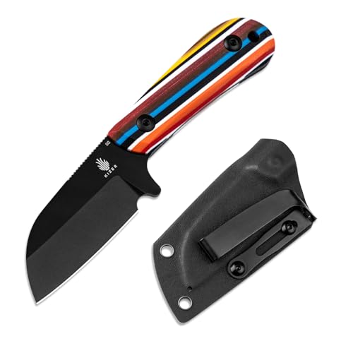 Kizer Deckhand Fixed Blade Knife with Sheath, D2 Blade, Compact G10 Handle, EDC for Men Women, Outdoor Hunting Hiking Survival Knife 1062M3