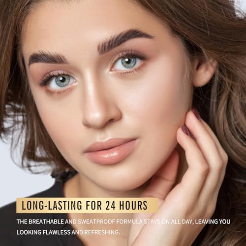 KIMUSE Baked Foundation - Brighten Color Correcting Powder Foundation for Mature Skin, Buildable Coverage, Radiant Natural Finish