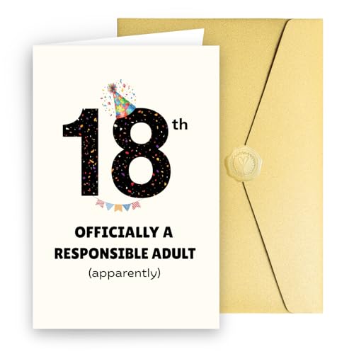 �ʔ���18�΂̒a�����J�[�h ? �uOfficial a Responsible Adult (�ǂ����)�v �@�m�ɕx�񂾃}�C���X�g�[���f�U�C�� �j�̎q ���̎q ���q ���p L�T�C�Y 8.2 x 5.4�C���` 300gsm �u�����N �����A�S�[���h�p�[������