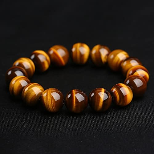 HBCPRM Perles en Pierre Naturelle Bracelet en œil de Tigre 4 Tailles Bracelet pour Homme perlé pour Homme Bijoux Homme Bijoux-12 Mm Perles
