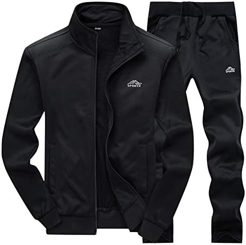 LBL Men's Casual Tracksuit Set 2 Piece Athletic Sweat Suits Long Sleeve Full-Zip Running Joggers Set