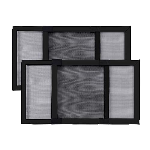 BafloTEX Window Screen, 2 Pack Expandable Window Screens, Adjustable Window Screen Replacement, Screen with Aluminum Frame, Privacy Fiberglass Screen Mesh, Slide Window Screen Black, 25"-45"Wide