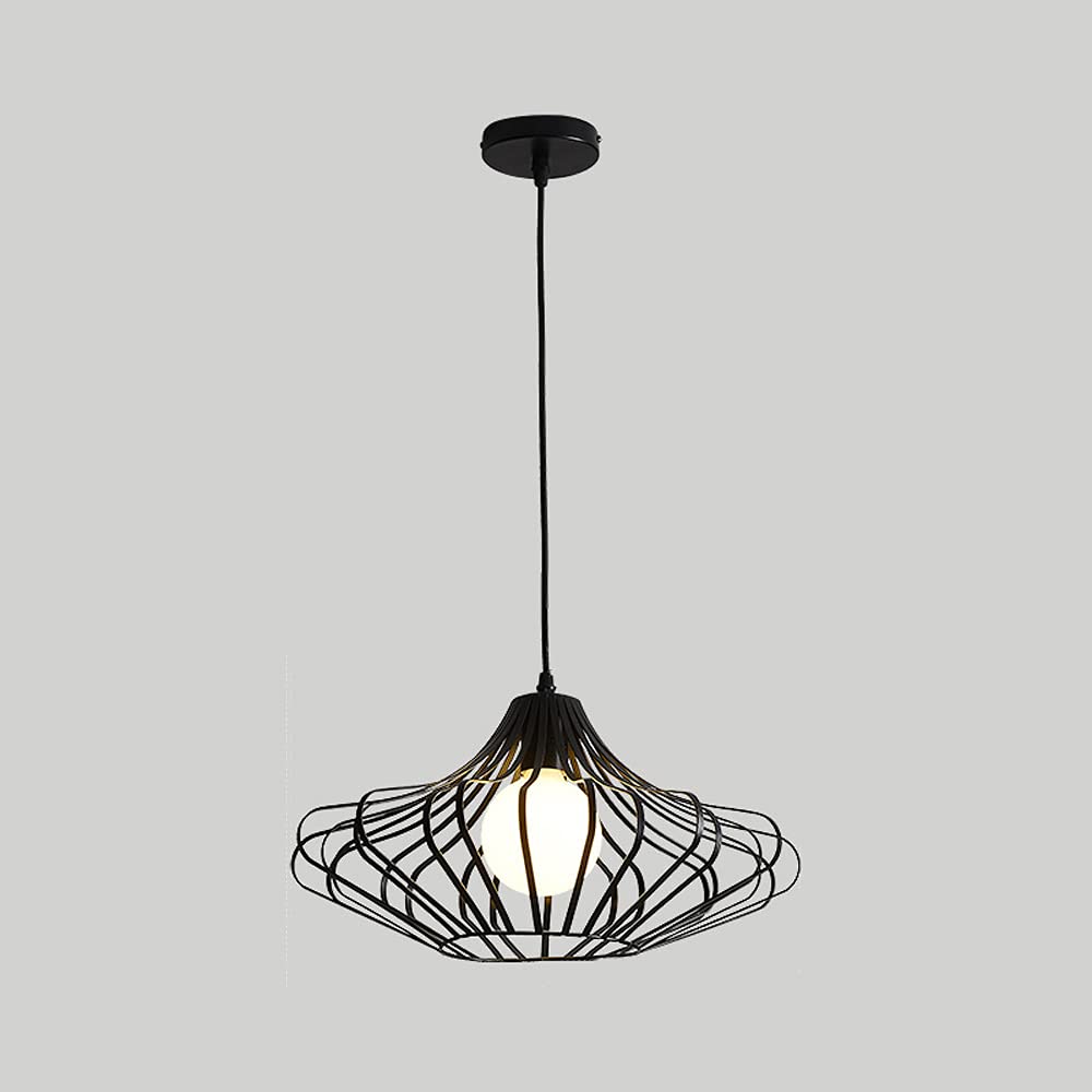 Plafonnier industriel noir E27 en fer forgé pour cuisine vintage