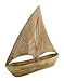 Produktbild Holz Skulptur Segel-Boot 34 x 35cm braun Dekofigur Tisch-Deko Holzboot Schiff Figur