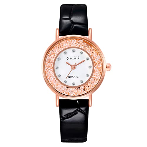 Señoras relojes sekonda reloj de cuarzo diamante reloj hombres completo hielo luminoso relojes para womensquare caja de reloj, negro, talla única, Correa Cover