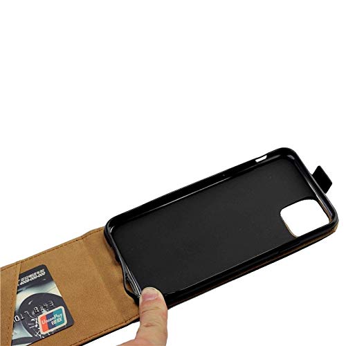 Étui flip vertical haut et bas iPhone 11 Pro Max coque rigide noire