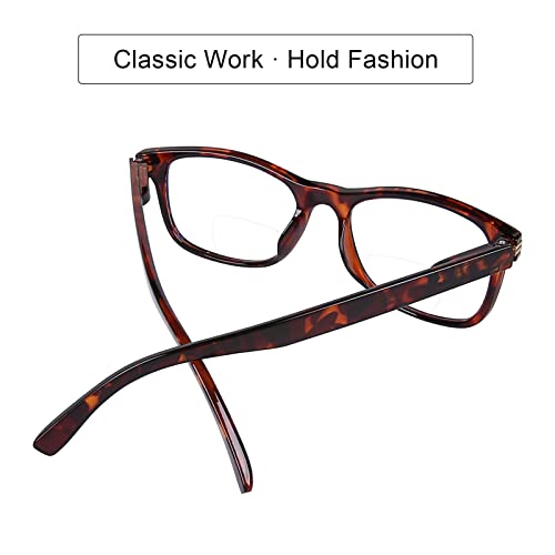 Image of DOOViC Bifocal Reading Glasses Blue Light Blocking Black /Tortoise Spring Hinge Quality Readers for Men and Women, C1+c3, 3