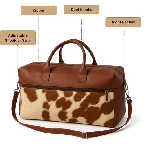 Cowhide Leather Duffel Bag for Men – Gym, Sports, Travel & Weekender Bag with Shoe Compartment, Carry-On Size, Durable Overnight Bag for Men2