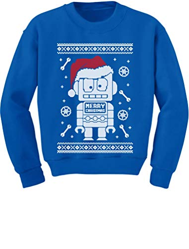 Tstars Robot Santa Ugly Christmas Sweater Kids Sweatshirt Train Long Sleeve T-Shirt