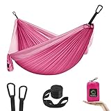 GRASSMAN Kids Hammock-Small Camping hammocks, Portable Camping Gear for Child Indoor/Outdoor use, with Tree Straps & Carabiners Pink