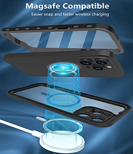Guirble Design For Iphone 14 Pro Max Waterproof Case,Shockproof Dustproof Phone Case For Iphone 14 Pro Max With Screen Protector,Full Body Protective Case For Iphone 14 Pro Max Cover 6.7''Black/Gray #TOP3