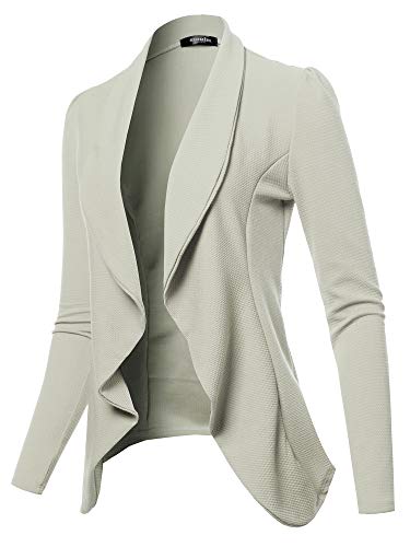 SSOULM Women's Made in USA Casual Stretch Blazer - Professional Notch Lapel Work Jacket (S-3XL) SAGE 3XL