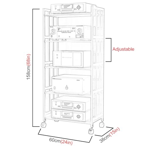 Support audio multi-niveaux robuste avec roulettes pour décodeur et console - 3