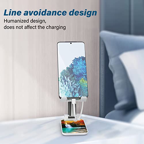 Image of Foldable Phone Stand for Desk?Angle of View Adjustable Cell Phone Stand?Phone Holder for Desk /ipad Stand ?Suitable for iPhone, Samsung and Other Smart Phones Desk Accessories Phone Holder?Maple Tree
