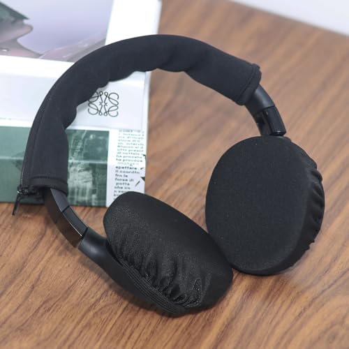 Adhiper 2 pares de fundas para almohadillas de auriculares + 2 fundas para diadema, fundas elásticas, lavables y protectoras para auriculares de gimnasio, gaming, para almohadillas de 3.5" - 4.3" miniatura 7