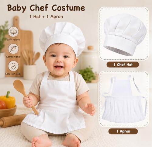 Image of BabyMoon Chef | New Born Baby Photography Shoot Props | Costume | White