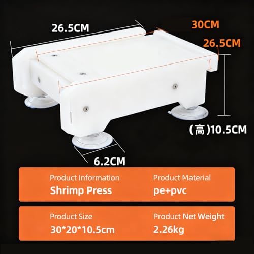 Portable Shrimp Press Tool with Suction Cups & Filter Holes - Essential Molding Tool for Sushi & Japanese Cuisine, Easy to Clean Kitchen Gadget for Seafood Lovers