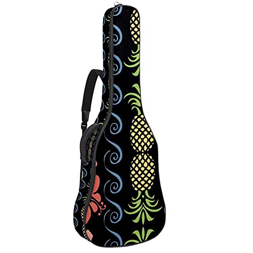 Housse guitare contre la pluie étui zippé ananas tropical noir