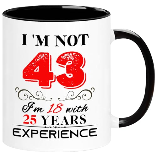 ERYUWOZA 1983 43th Birthday Mug for Women Men Turning 43 Year Old Birthday Gifts for Mom Dad Grandma Grandpa Wife Husband Daughter Sister Best Friends Coworkers Her Him 11oz Coffee Cup