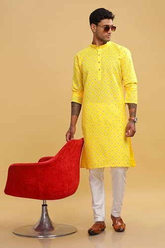 Image of BE ACTIVE Cotton Kurta for Men | Traditional and Stylish Design | Indian Kurta | Full Sleeve Kurta