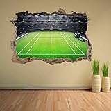 Tennis Rasenplatz Spotlights 3D Wandaufkleber Wandtattoo Kinderzimmer Dekor CV9