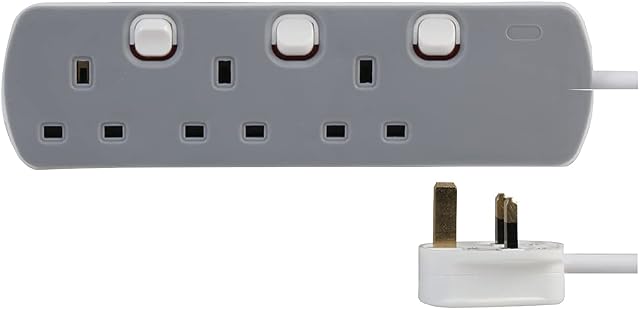 Pro Elec PELB1762 3 Way Extension Lead, Individually Switched, 2m