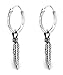 Best Wing Jewelry .925 Sterling Silver"Tiny Feather" Endless Hoop Earrings (033142)