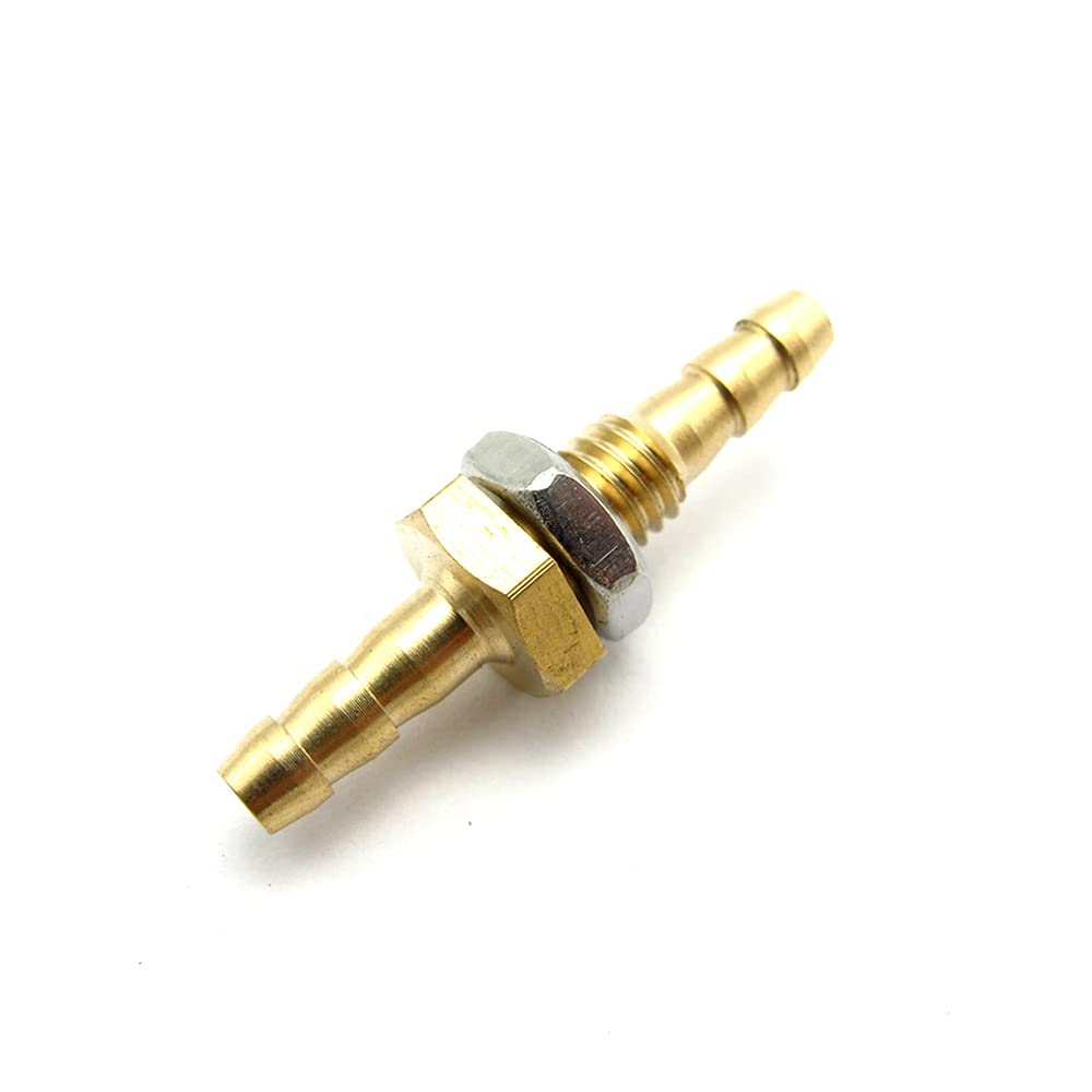 ezqnirk 4mm Hose Barb Equal Bulkhead Brass Barbed Tube Pipe Fitting Coupler Adapter for Fuel Gas Water