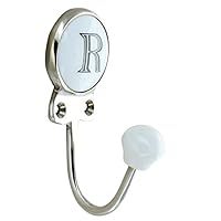 G Decor Handcrafted Monogram Alphabet Wall Hook Ceramic & Chrome Initial Letter Hook
