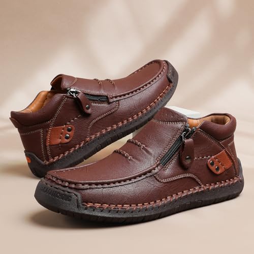 The First Young Driving Boots Men, Men’s Handmade Premium Leather Slip-On Driving Boots Travel & Outdoor4
