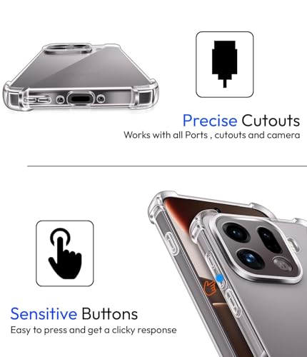 Image of KAPAVER Essential Back Cover Case Compatible with Oppo Find X9 Pro (PC+TPU) (Oppo Find X9 Pro - Clear)