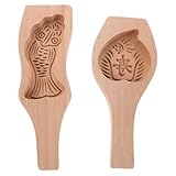 PAMINGONO 中国伝統の中秋節月餅型 木製ハンドル付き 豊かな装飾模様入り 豆ケーキ チョコレート用ベーキング型 お祝いのホームベーキング用