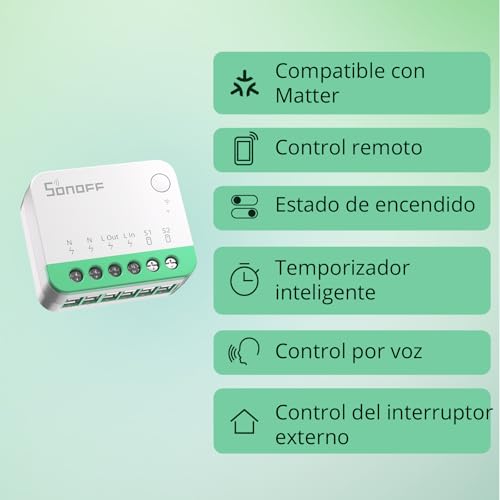 Miniatura 6 de Sonoff Matter Interruptor Wifi Inteligente, Diy Rele Wifi, Funciona Con Apple Home, Alexa, Google Home, Requiere Neutral