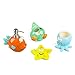 FORLONG FL3016 Ceramic Bathroom Accessories Set, 4 Piece 3D Nemo Fish Seashell Starfish Octopus Bathroom Ensemble Set with Toothbrush Holder, Toothbrush Cup, Soap Dispenser, Soap Dish