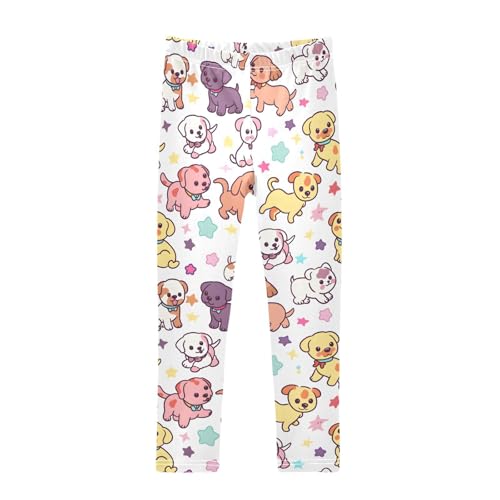 Kawaii Puppy Dog Star Girls Leggings Soft Stretch Workout Yoga Dance Pants for Kids Casual Tights