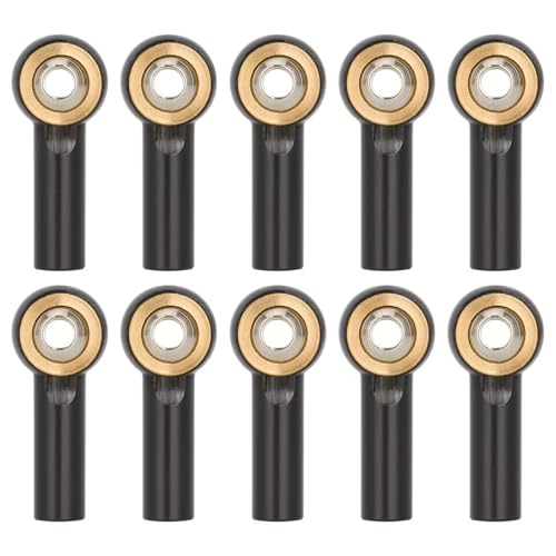 Compatible With Axial For SCX10 D90 D110 For Tamiya CC01 1/10 RC �J�[�A�b�v�O���[�h�p�[�c M2.5 �A���~�����N�^�C���b�h�G���h�{�[���W���C���g 10 �� �p�[�c RC�J�[(Black)