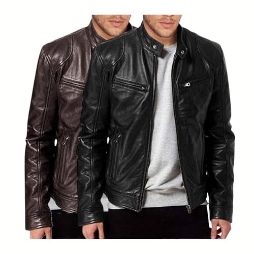 Veste de motard en cuir véritable ajustée pour homme trouvez votre taille