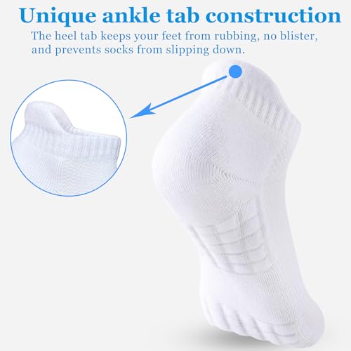 Women's Ankle Athletic Running Socks Anti-Blister Cotton Cushioned Wicking Socks (5 Pairs)4