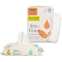 Attn Grace Ultimate Incontinence Pads 28 Pack & Flushable Wet Wipes Combo for Women - Ultimate Absorbency & Wipes with Aloe Vera and Coconut Oil | Postpartum Support, Sensitive Skin-Friendly