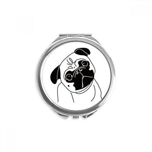 Miroir à la main motif chien noir cartoon, une idée cadeau originale