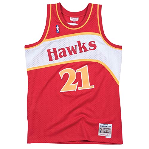 Mitchell & Ness Atlanta Hawks Dominique Wilkins 1986 Road Swingman Jersey (XX-Large) Red